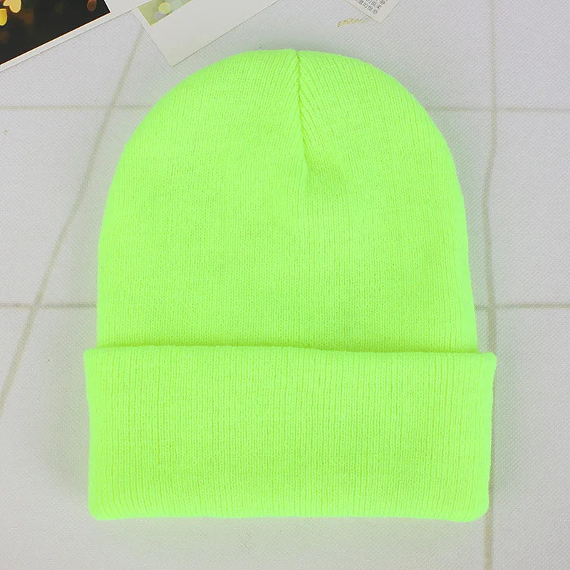 Fashion Solid Color Knitted Beanies Hat Winter Warm Ski Hats Men Women Multicolor Skullies Caps Soft Elastic Cap Sport Bonnet