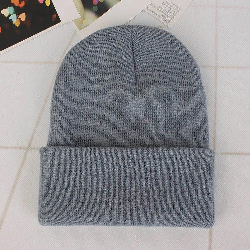Fashion Solid Color Knitted Beanies Hat Winter Warm Ski Hats Men Women Multicolor Skullies Caps Soft Elastic Cap Sport Bonnet