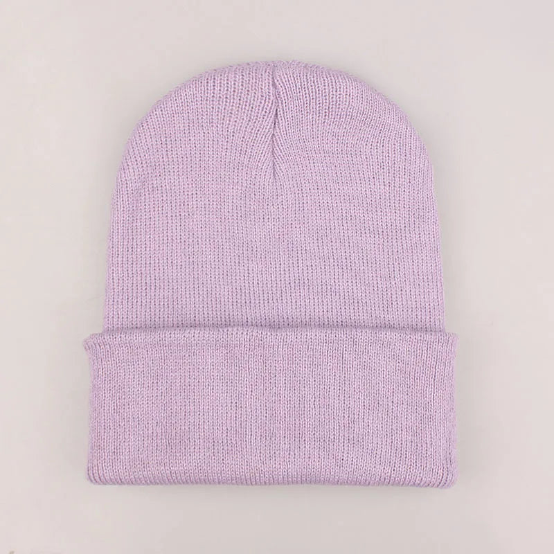 Fashion Solid Color Knitted Beanies Hat Winter Warm Ski Hats Men Women Multicolor Skullies Caps Soft Elastic Cap Sport Bonnet