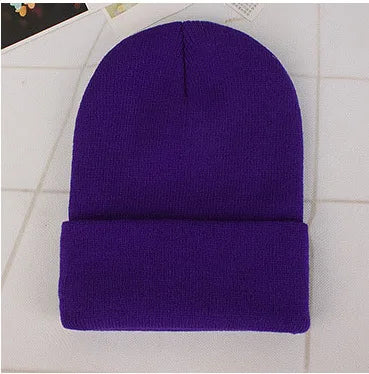 Fashion Solid Color Knitted Beanies Hat Winter Warm Ski Hats Men Women Multicolor Skullies Caps Soft Elastic Cap Sport Bonnet