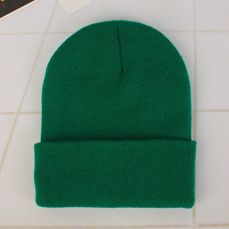 Fashion Solid Color Knitted Beanies Hat Winter Warm Ski Hats Men Women Multicolor Skullies Caps Soft Elastic Cap Sport Bonnet