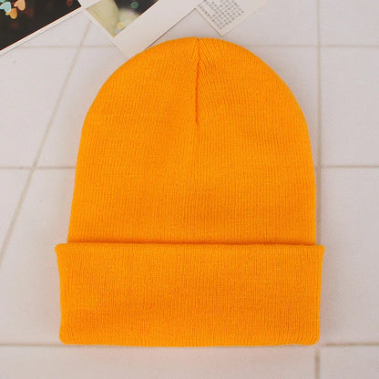 Fashion Solid Color Knitted Beanies Hat Winter Warm Ski Hats Men Women Multicolor Skullies Caps Soft Elastic Cap Sport Bonnet
