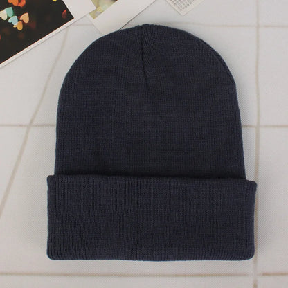 Fashion Solid Color Knitted Beanies Hat Winter Warm Ski Hats Men Women Multicolor Skullies Caps Soft Elastic Cap Sport Bonnet