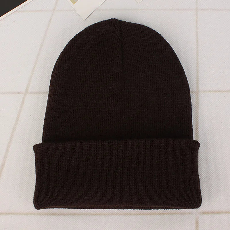 Fashion Solid Color Knitted Beanies Hat Winter Warm Ski Hats Men Women Multicolor Skullies Caps Soft Elastic Cap Sport Bonnet