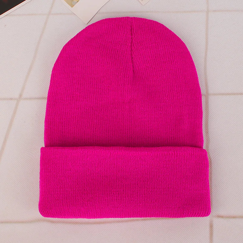 Fashion Solid Color Knitted Beanies Hat Winter Warm Ski Hats Men Women Multicolor Skullies Caps Soft Elastic Cap Sport Bonnet