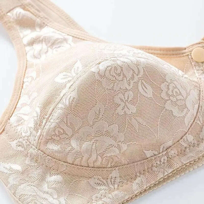 Front Button Wireless Cotton Bra: Anti-Sagging - D&M Boutique 