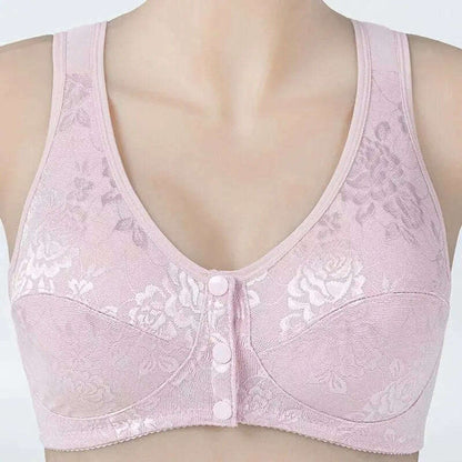 Front Button Wireless Cotton Bra: Anti-Sagging - D&M Boutique 