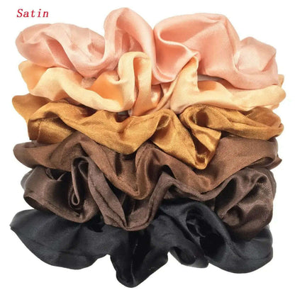 Vintage Satin Scrunchies Hair Bands for Women