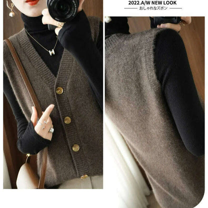 2024 Women's Cashmere Sleeveless Sweater Vest