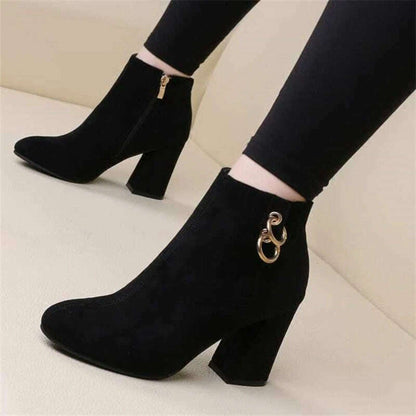 BZQBZX Retro Plush Ankle Boots