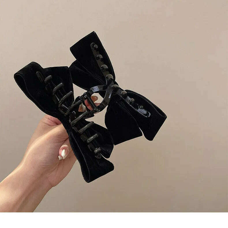 Velvet Double-Sided Bow Hair Clips - D&M Boutique