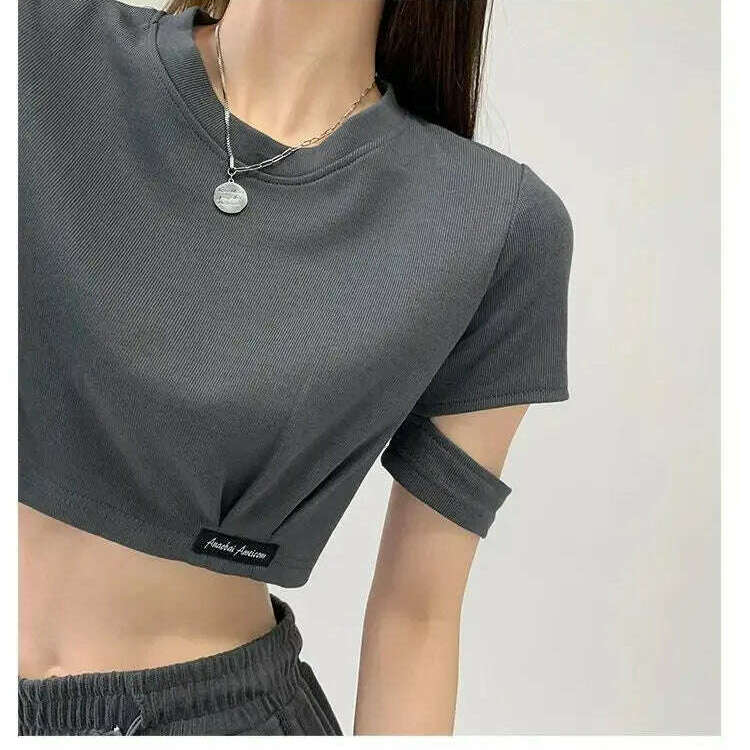 Sweet & Spicy Short Sleeve T-Shirt: Loose, Hollow Out Top - D&M Boutique 