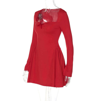 Dulzura Slit Flare Sleeve A-Line Mini Dress