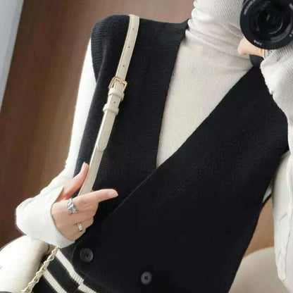 2024 Knitted Cardigan Vest: Loose, Casual Sleeveless Sweater