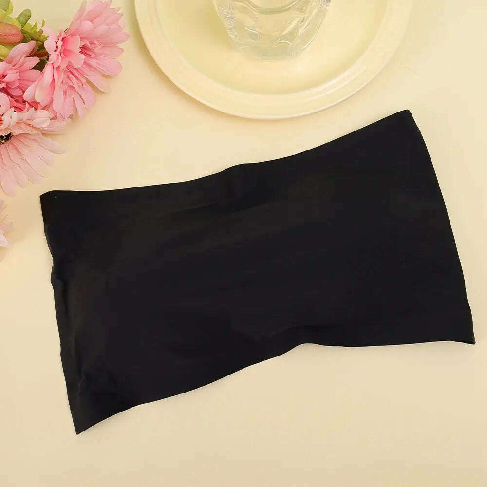 Ice Silk Strapless Bra: Seamless Crop Tube Top Bralette for Women - D&M Boutique