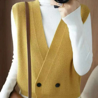 2024 Knitted Cardigan Vest: Loose, Casual Sleeveless Sweater