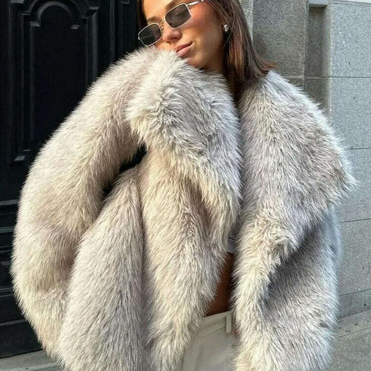 TRAF Metal Color Sequin Woven Jacket For Women Loose Stand Collar Long Sleeve - D&M Boutique