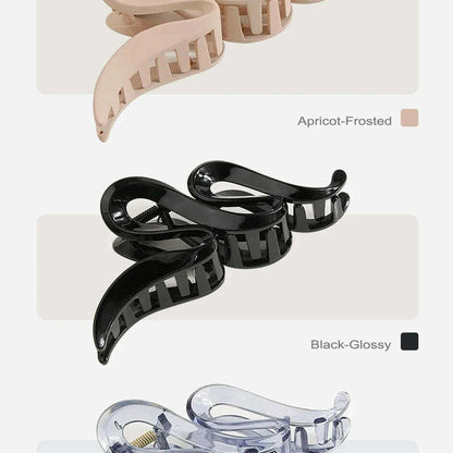 Oversized 13CM Wavy Frosted Matte Transparent Hair Claw