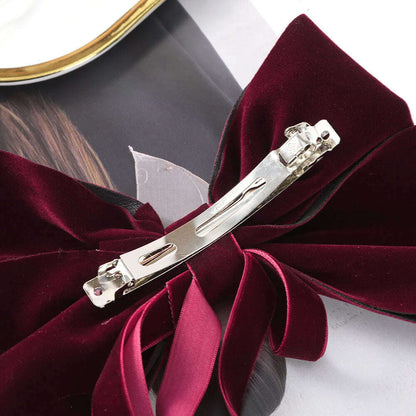 Velvet Bow Hair Barrettes for Women