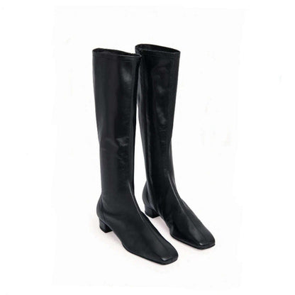 FEDONAS Women's Leather High Heel Boots
