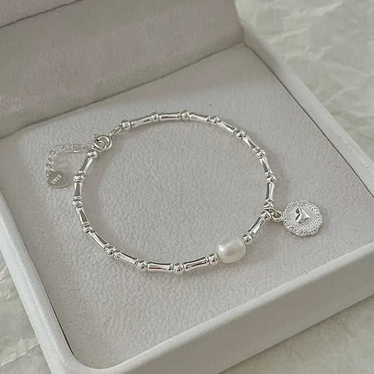 925 Sterling Silver Pearl Knots Bracelet for Women