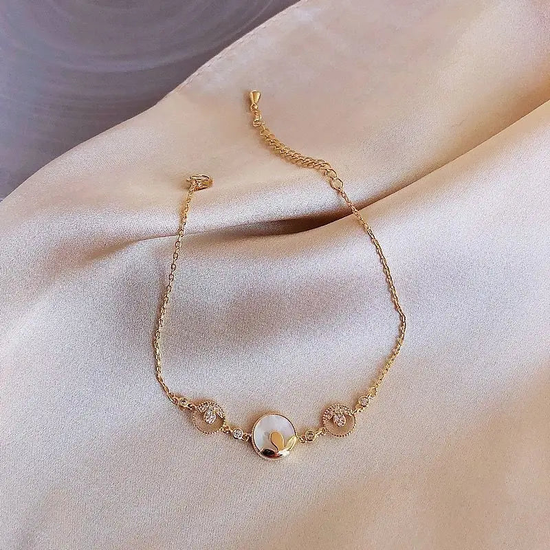 Korean Luxury Zircon Flower Adjustable Bracelet for Women Elegant Love Heart Butterfly Round Shiny Wedding Bracelet Jewelry Gift - D&M Boutique