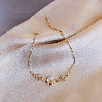 Korean Luxury Zircon Flower Adjustable Bracelet for Women Elegant Love Heart Butterfly Round Shiny Wedding Bracelet Jewelry Gift - D&M Boutique