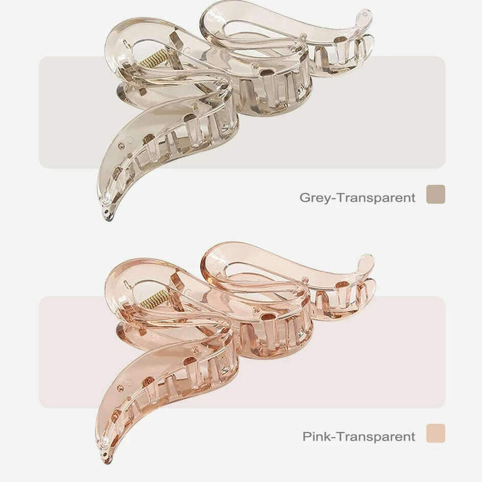 Oversized 13CM Wavy Frosted Matte Transparent Hair Claw