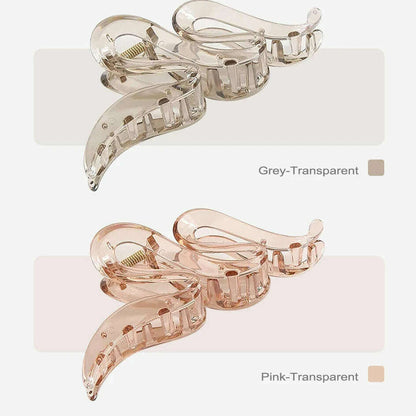 Oversized 13CM Wavy Frosted Matte Transparent Hair Claw