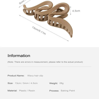 Oversized 13CM Wavy Frosted Matte Transparent Hair Claw