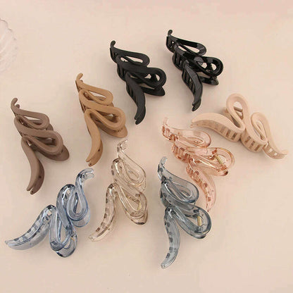 Oversized 13CM Wavy Frosted Matte Transparent Hair Claw