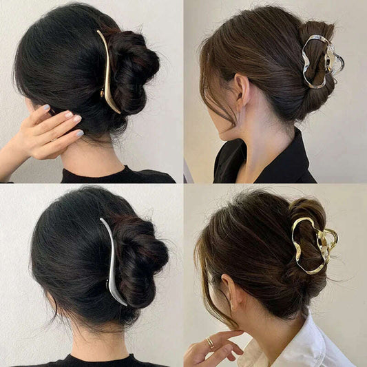 Elegant Gold S-Shaped Metal Hairpin