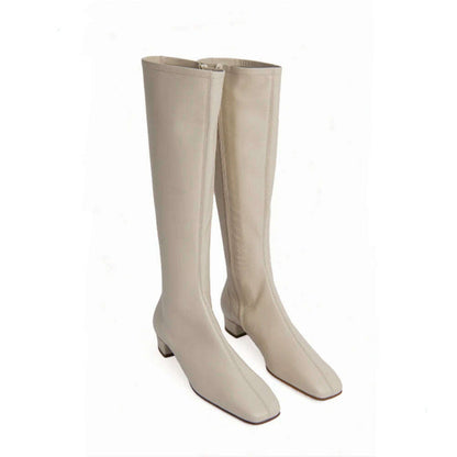 FEDONAS Women's Leather High Heel Boots