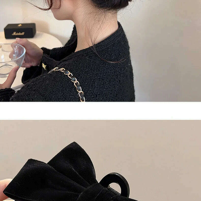 Velvet Double-Sided Bow Hair Clips - D&M Boutique
