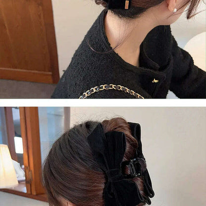 Velvet Double-Sided Bow Hair Clips - D&M Boutique