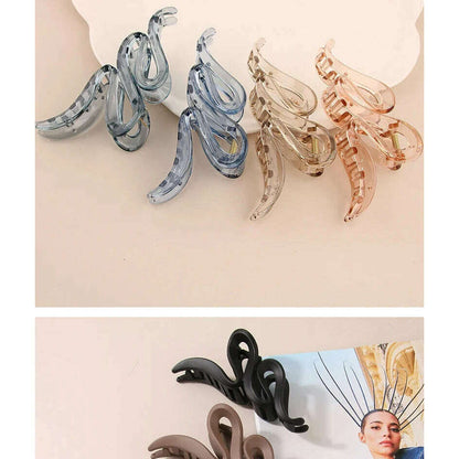 Oversized 13CM Wavy Frosted Matte Transparent Hair Claw