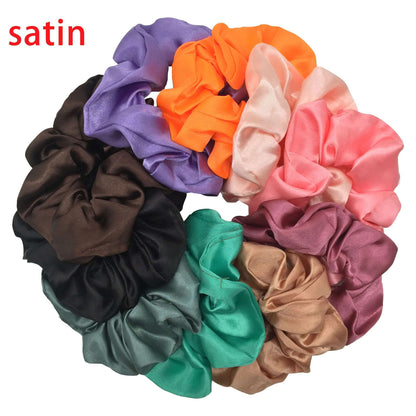 Vintage Satin Scrunchies Hair Bands for Women