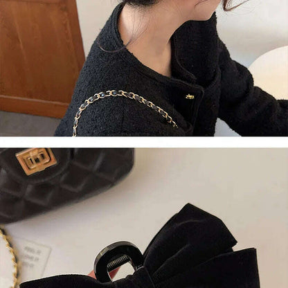 Velvet Double-Sided Bow Hair Clips - D&M Boutique