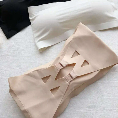 Ice Silk Strapless Bra: Seamless Crop Tube Top Bralette for Women - D&M Boutique