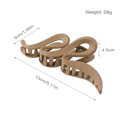 Oversized 13CM Wavy Frosted Matte Transparent Hair Claw