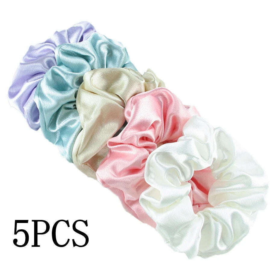 Vintage Satin Scrunchies Hair Bands for Women