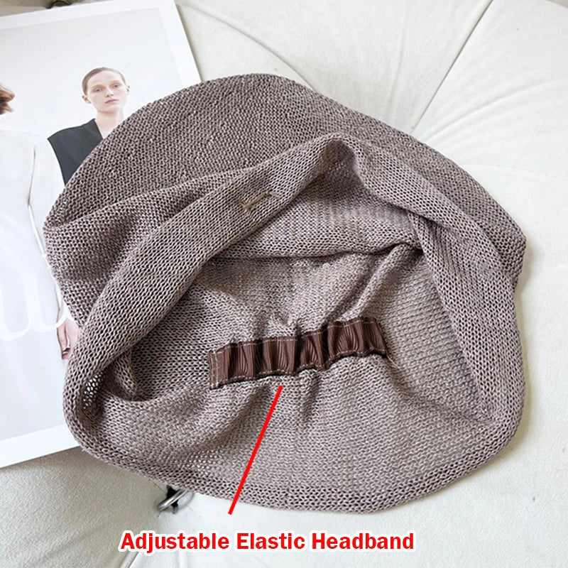 Japanese Fashion Mesh Breathable Linen Beanie Man Woman Casual Elegant Skull Cap Pullover Hats Headscarf Spring Summer Autumn