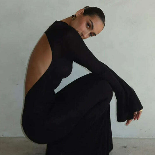 Weird Puss Backless Mermaid Bodycon Dress