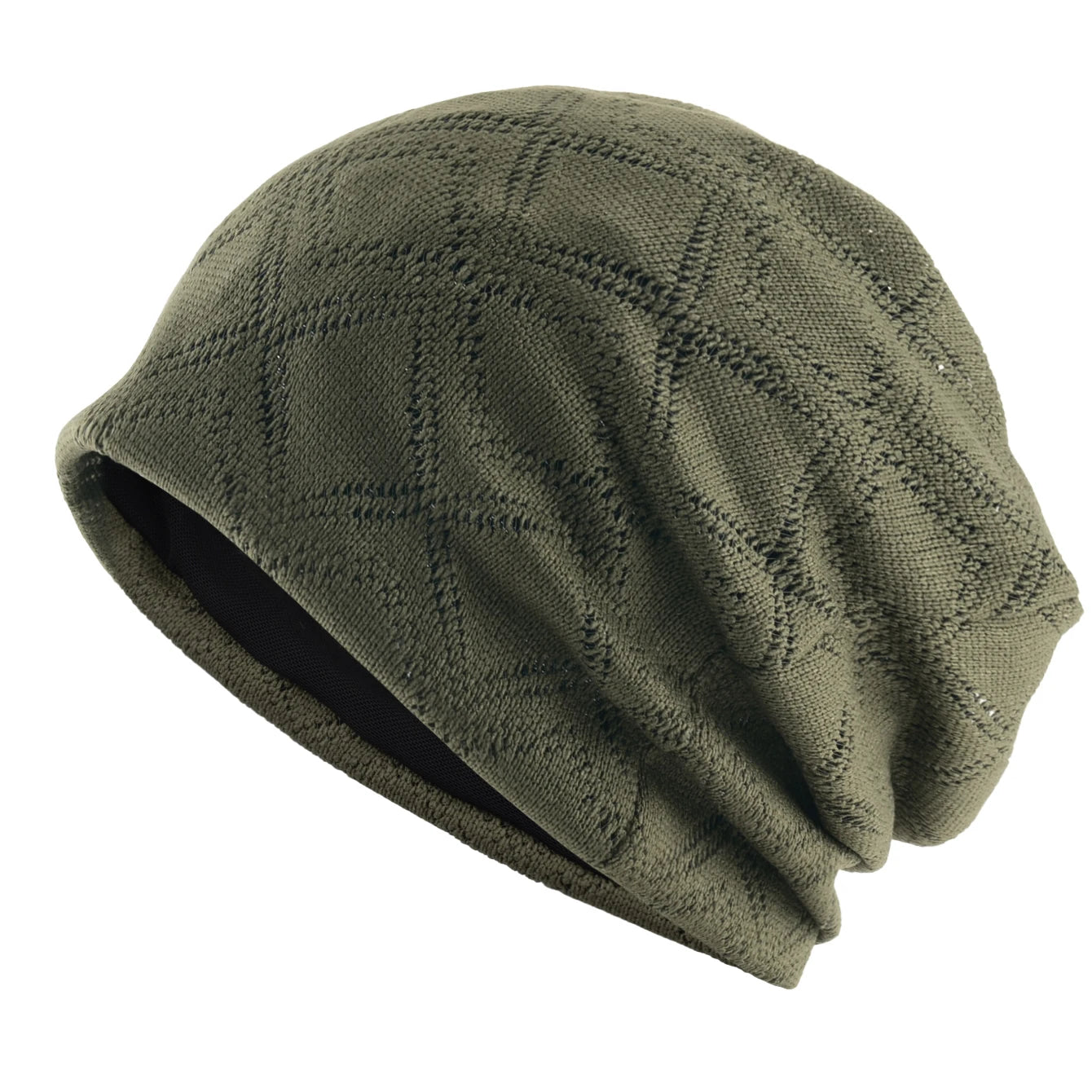Women's Knit Diamond Mesh Slouchy Beanie Breathable Spring Summer Hat Lightweight Casual Outdoor Beanies Soft Sleep Bonnet Cap