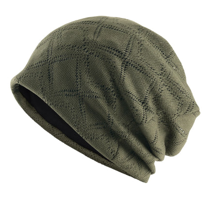 Women's Knit Diamond Mesh Slouchy Beanie Breathable Spring Summer Hat Lightweight Casual Outdoor Beanies Soft Sleep Bonnet Cap