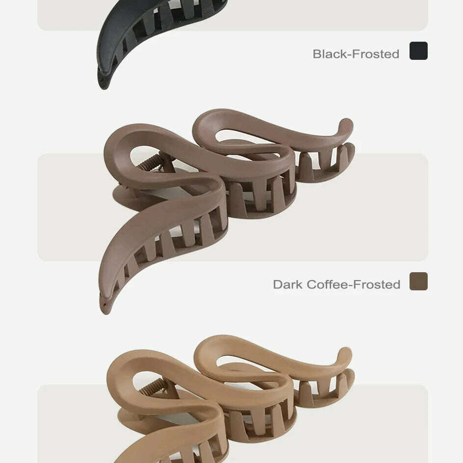 Oversized 13CM Wavy Frosted Matte Transparent Hair Claw