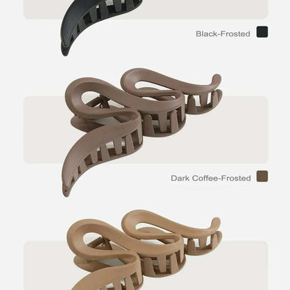 Oversized 13CM Wavy Frosted Matte Transparent Hair Claw