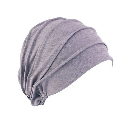 Women Slouch Beanie Chemo Cap Solid Color Bonnet Inner Hijabs Cap Muslim Head Wraps Femme Wrap Head Elastic Turban Hat
