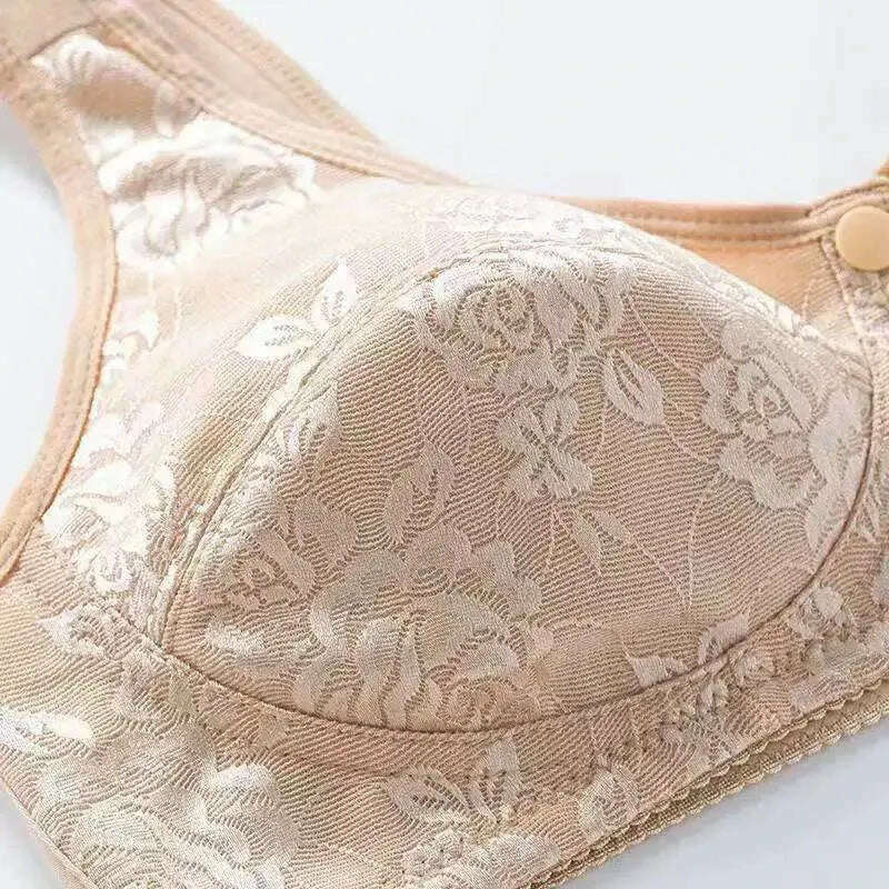 Front Button Wireless Cotton Bra: Anti-Sagging - D&M Boutique 
