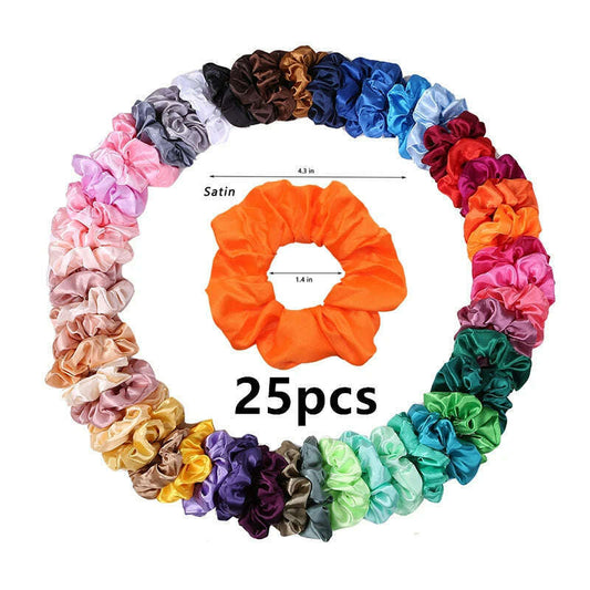 Vintage Satin Scrunchies Hair Bands for Women